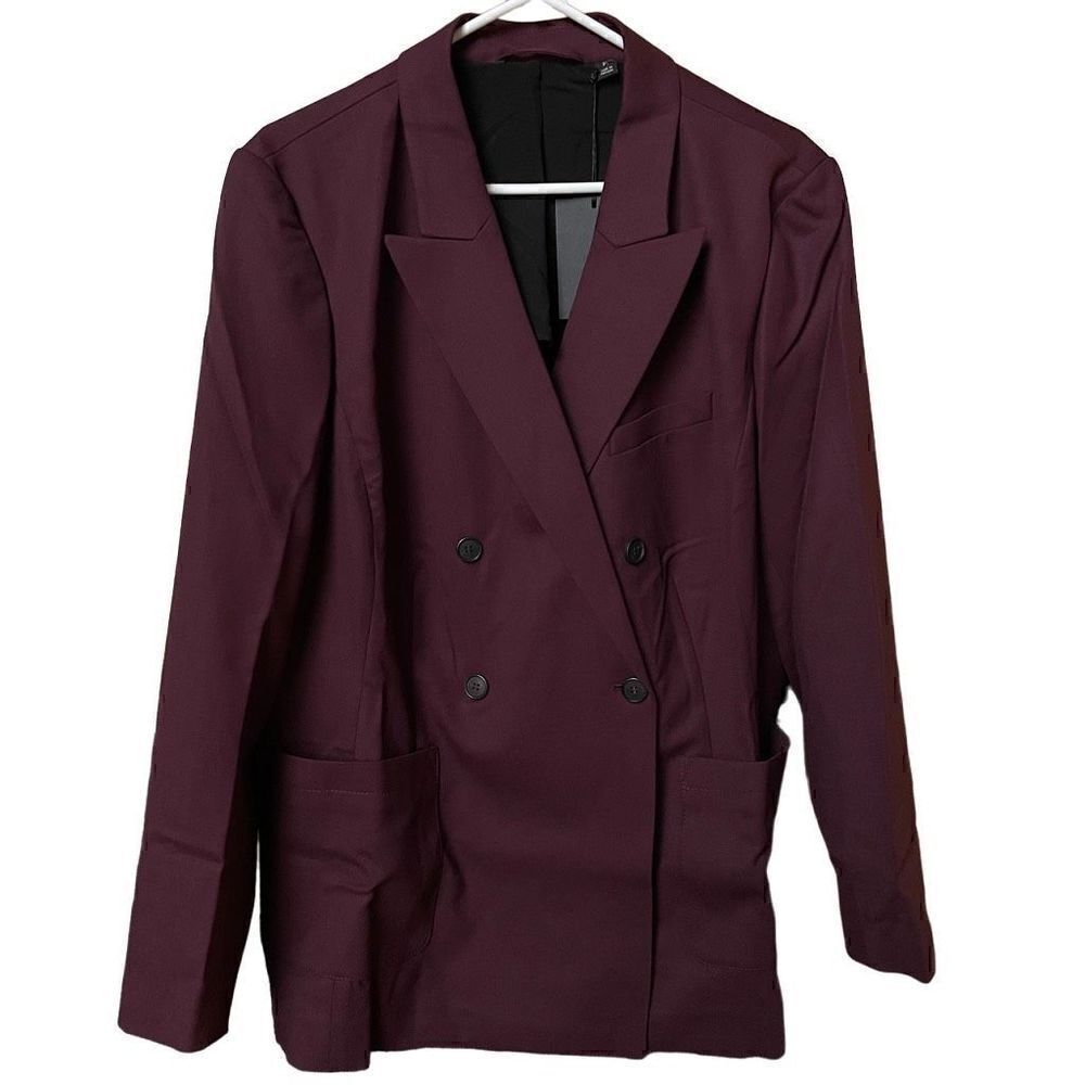 AWAY Travel Women’s Blazer The Roundtrip Blazer Wine Burgundy Double Breasted Wo